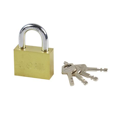 กุญแจลูกปืน GLOBAL 50 มม. สีทองเหลืองขัดเงา