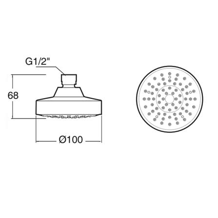 ฝักบัวก้านแข็ง AMERICAN STANDARD พร้อมก้าน 10 ซม. F40010-CHADY_1