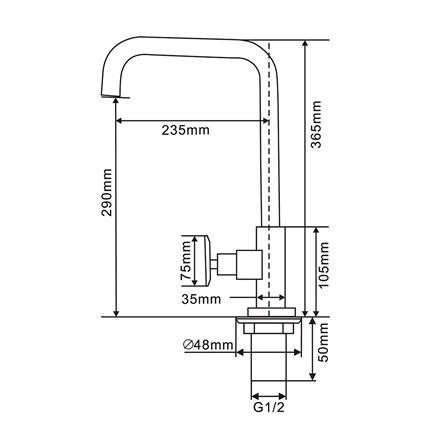 ก๊อกซิงค์เดี่ยว เคาน์เตอร์ RASLAND RS SS-1226_2