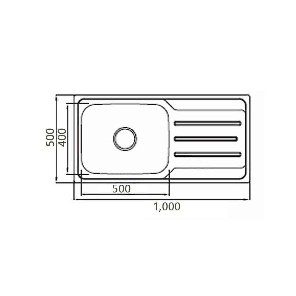 ซิงค์ฝัง 1 หลุม 1 ที่พัก HAFELE HERCULES 495.39.300 LH สเตนเลส