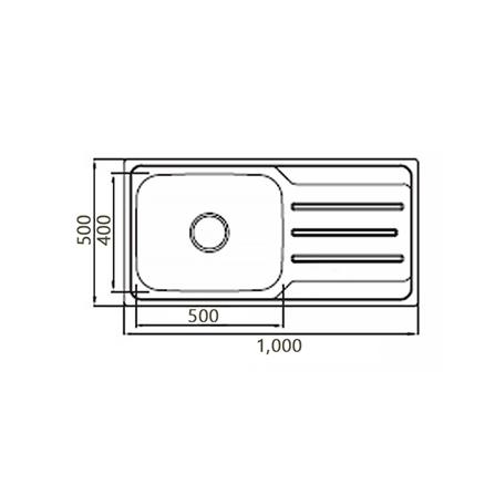 ซิงค์ฝัง 1 หลุม 1 ที่พัก HAFELE HERCULES 495.39.300 LH สเตนเลส_1
