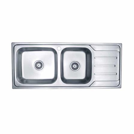 ซิงค์ฝัง 2หลุม 1ที่พักขวา HAFELE HERCULES 495.39.303 สเตนเลส_0