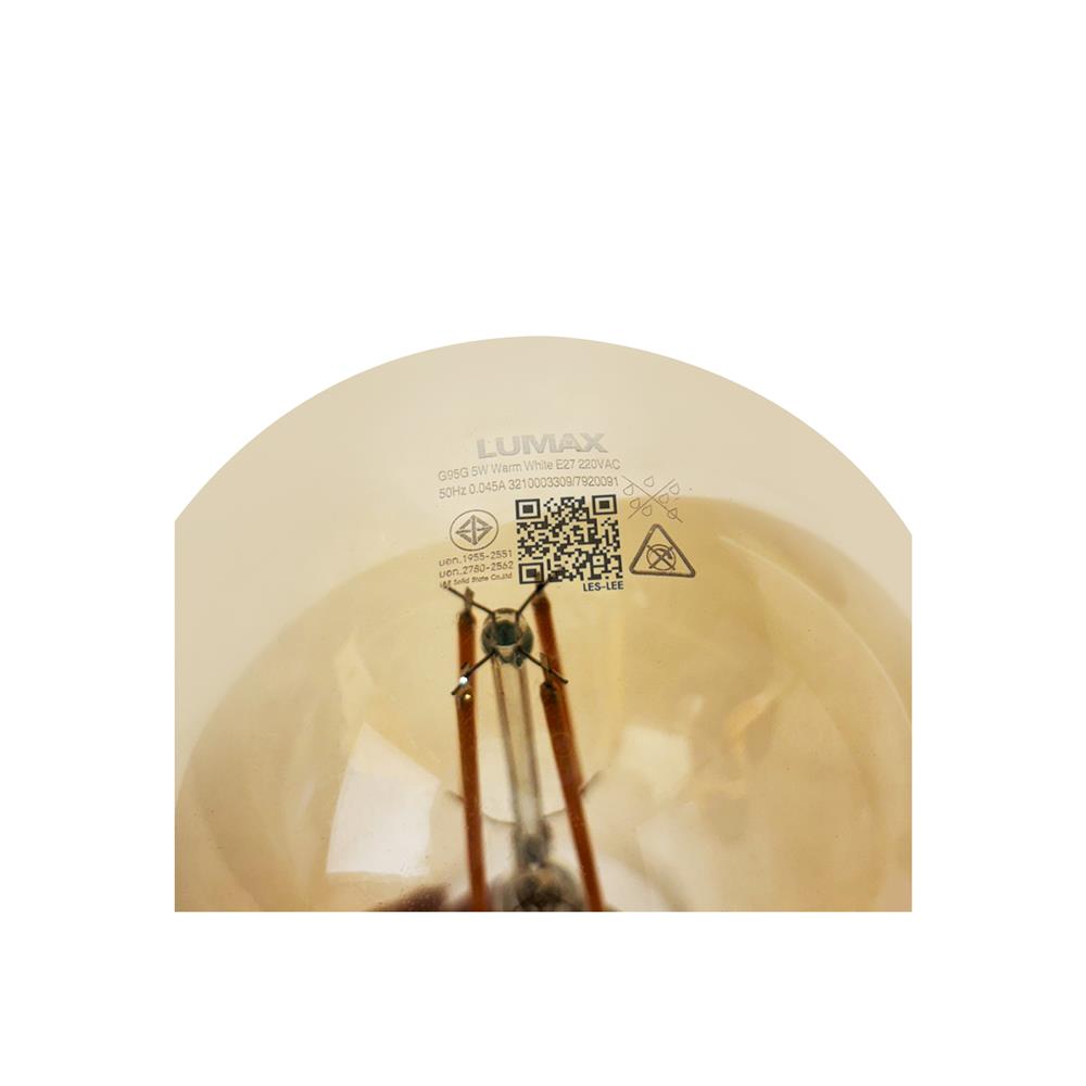 หลอด LED LUMAX FILAMENT G95 5 วัตต์ WARMWHITE E27
