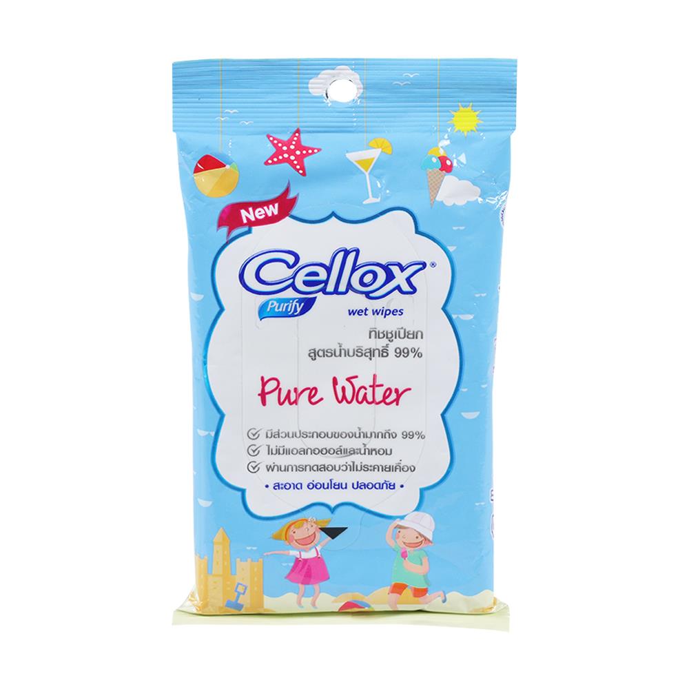 ผ้าเช็ดทำความสะอาดผิว CELLOX PURE WATER 10 แผ่น