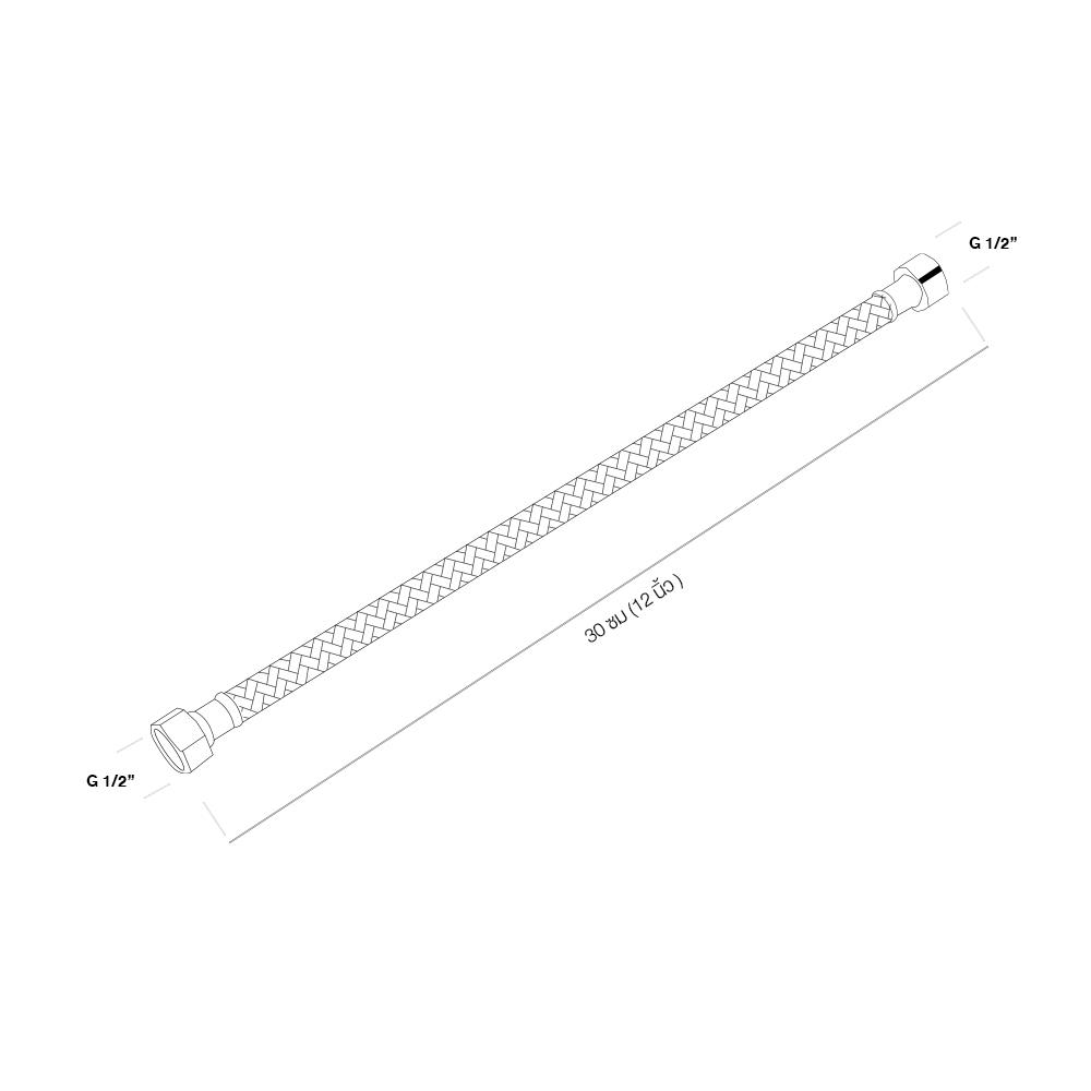 สายน้ำดีสเตนเลส น้ำอุ่น-น้ำเย็น WS PH-500/12 12 นิ้ว