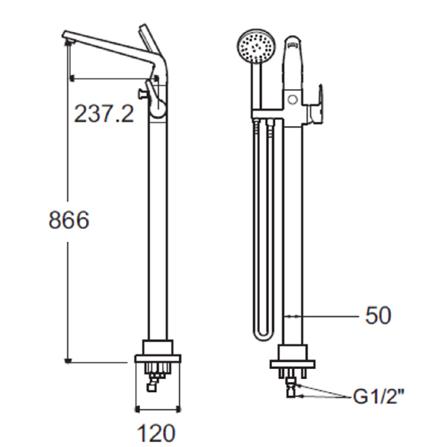 ก๊อกผสมอ่างอาบตั้งพื้น AMERICAN STANDARD A-0516-710_1