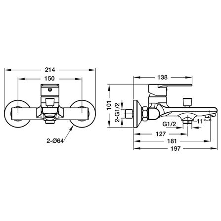 ก๊อกผสมอ่างอาบ HAFELE 495.61.078 สีโครม_3
