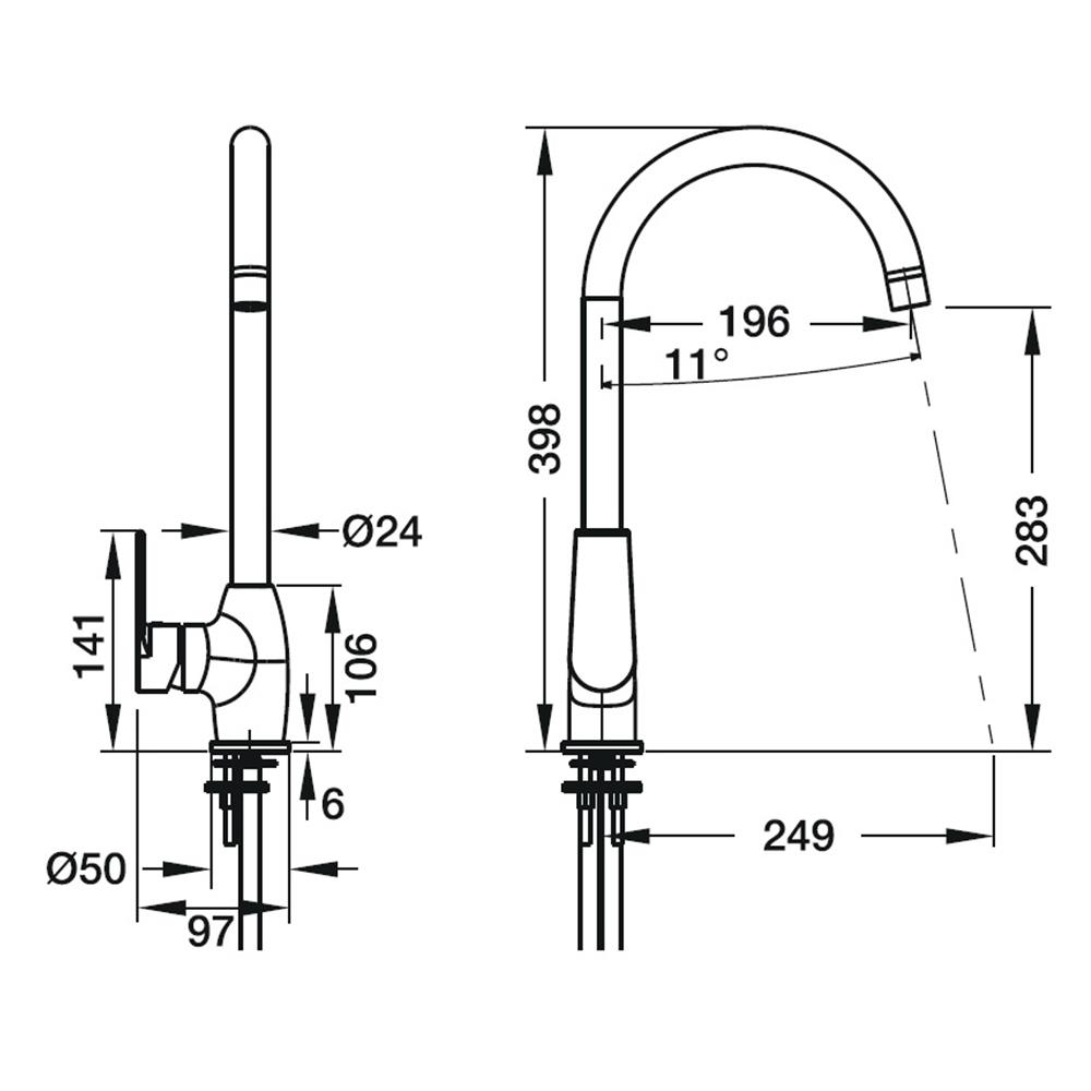 ก๊อกซิงค์ผสมเคาน์เตอร์ HAFELE 495.50.008 สีโครม