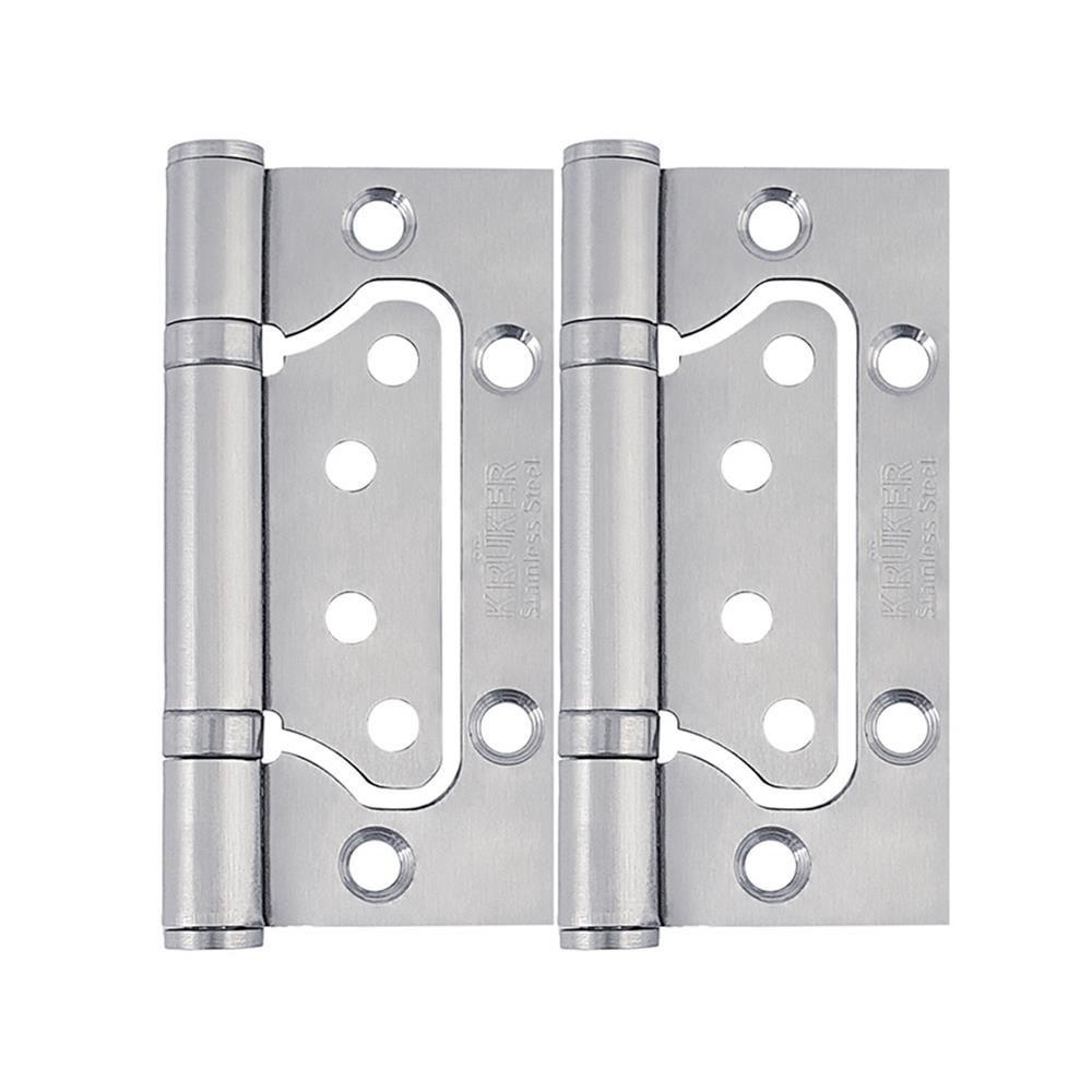 บานพับ 4x3 นิ้ว x 2 มม. KRUKER 4730 ไม่เซาะร่อง สีสเตนเลส (แพ็ก 2 ชิ้น)