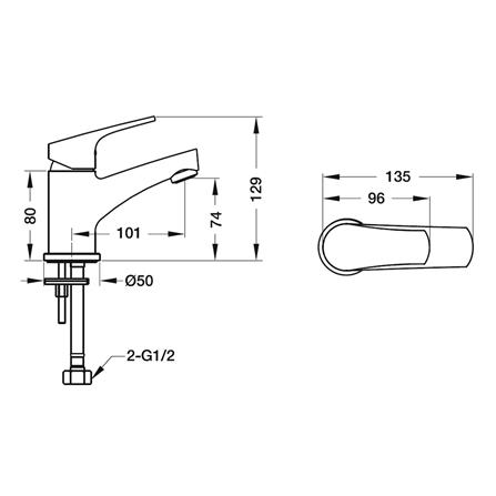 ก๊อกอ่างล่างหน้าผสม HAFELE 495.61.163 สีโครม_2