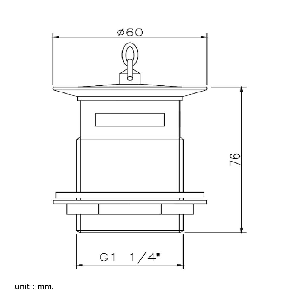 สะดืออ่างล้างหน้าแบบสายโซ่ PRIME PWD-009