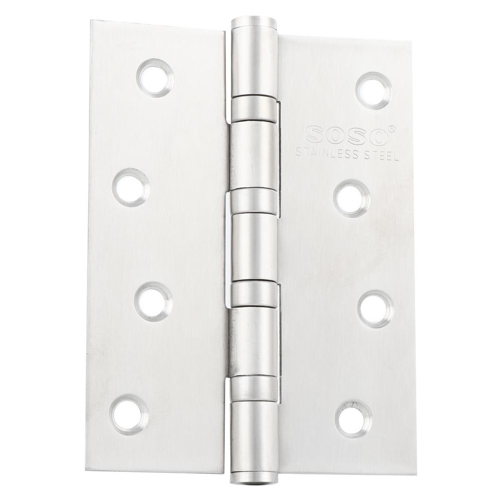 บานพับ 4X3 นิ้ว X 1.8 มม. SOSO 4318 สีสเตนเลส (แพ็ก 4 ชิ้น)