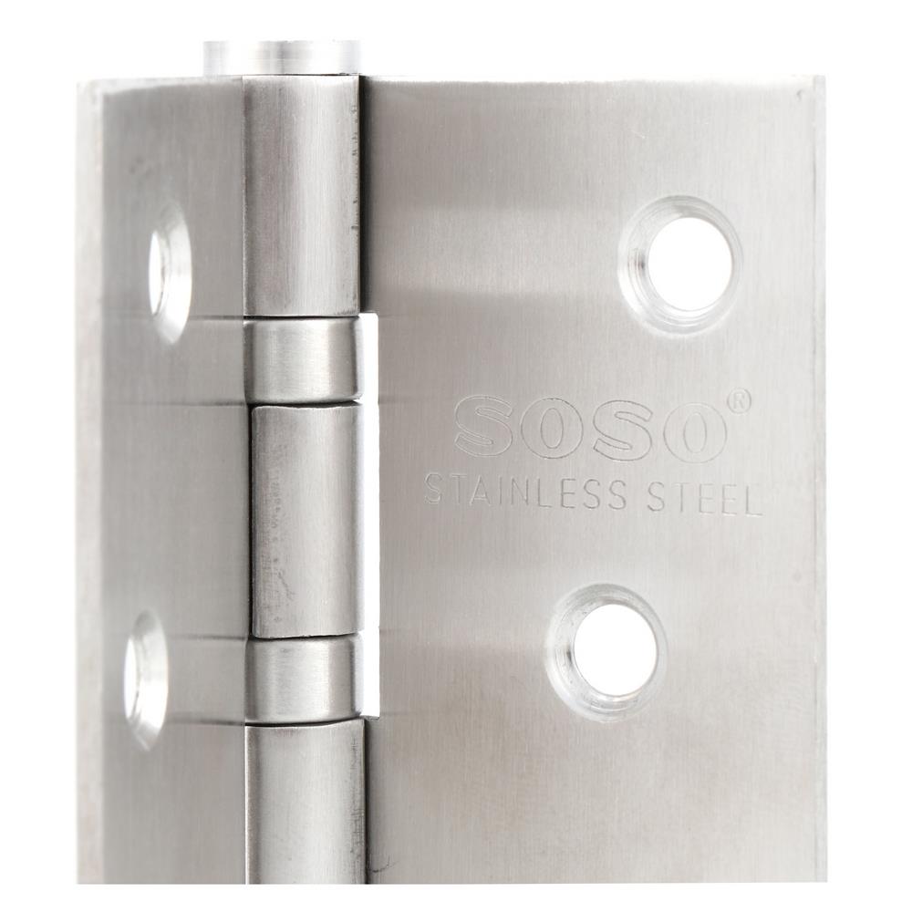 บานพับ 4X3 นิ้ว X 1.8 มม. SOSO 4318 สีสเตนเลส (แพ็ก 4 ชิ้น)