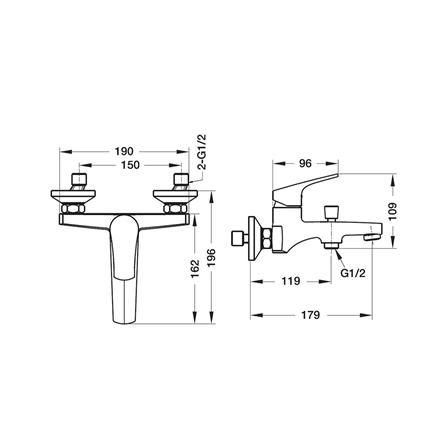 ก๊อกผสมอ่างอาบ HAFELE 495.61.080 สีโครม_3