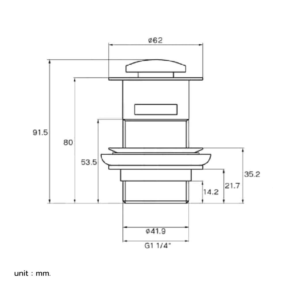 สะดืออ่างล้างหน้าแบบกด PRIME PWD-002