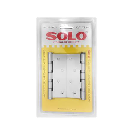 บานพับ 4X3 นิ้ว X 2 มม. SOLO 1143020 สีสเตนเลส (แพ็ก 4 ชิ้น)_1