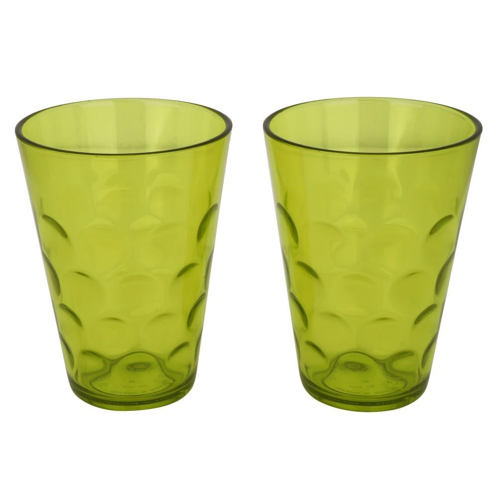 แก้วน้ำ PS  280ml SN DOT แพ็ค 2 ใบ เขียว