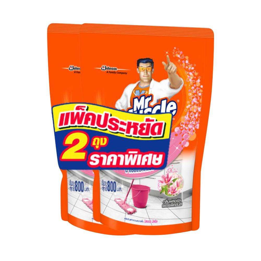 รีฟิลน้ำยาทำความสะอาดพื้น MR.MUSCLE 800ml แพ็ก 2 ชิ้น FLORAL PERFECTION