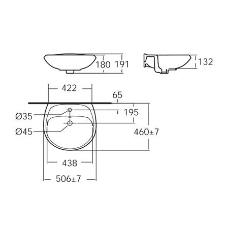 อ่างล้างหน้าแขวน AMERICAN STANDARD 0979-WT-0 สีขาว_2
