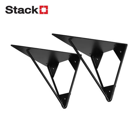 แขนรับชั้นเหล็กสามเหลี่ยม STACKO 15x20x15 ซม. สีดำด้าน_0