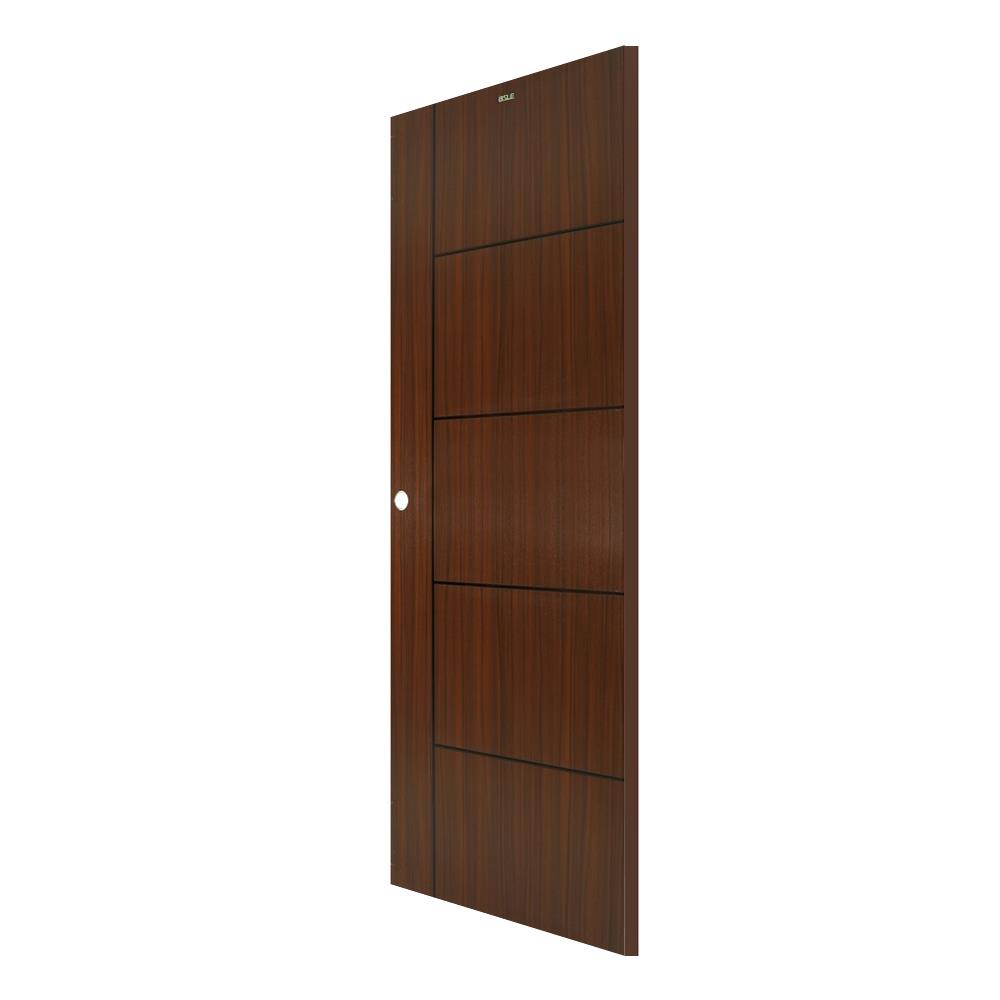 ประตูภายใน UPVC AZLE LT-06 80X200 ซม. สี BROWNIE OAK เจาะลูกบิด