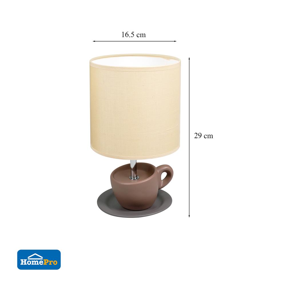 ไฟตั้งโต๊ะ CARINI D1-69 BR ผ้า/เซรามิก ร่วมสมัย สีน้ำตาล