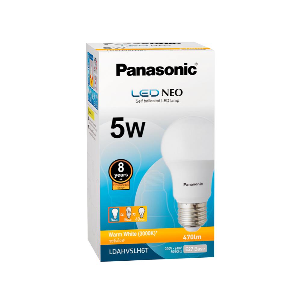 หลอด LED PANASONIC NEO 5 วัตต์ WARM WHITE E27