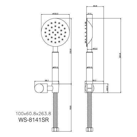 ชุดฝักบัวสายอ่อน 1 ระดับ WS รุ่น WS-8141SR สีสเตนเลส_1