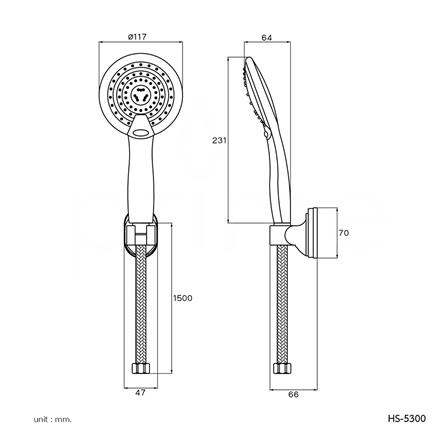 ชุดฝักบัวสายอ่อน 3 ระดับ PRIME HS-5300_2