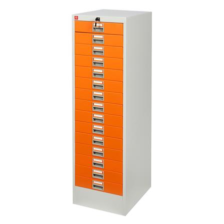 ตู้ลิ้นชักเหล็ก 15 ลิ้นชัก LUCKY WORLD CDX-15 OR สีส้ม