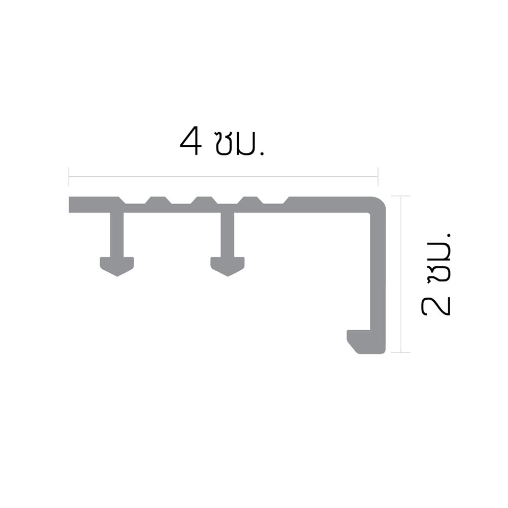 จมูกบันไดอะลูมิเนียม DP NA404000 4 ม. สีอะลูมิเนียม