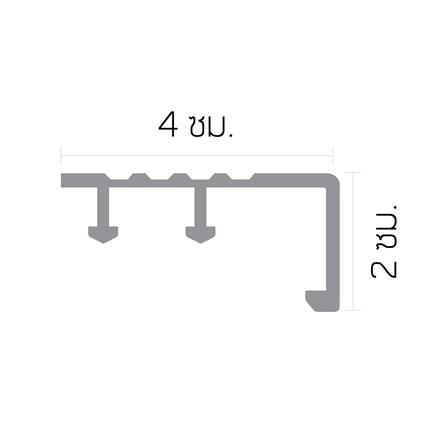 จมูกบันไดอะลูมิเนียม DP NA404000 4 ม. สีอะลูมิเนียม_1