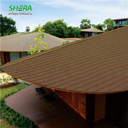 กระเบื้องหลังคา SHERA ซีดาร์เชค 35x20 ซม. สีบราวน์เชสนัท_1