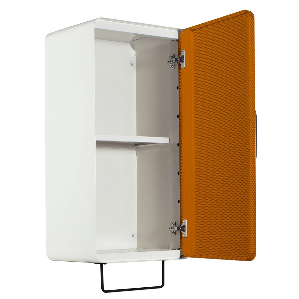 ตู้เหล็กบานเปิดทึบ KIOSK PW-01 OR สีขาว/ส้ม