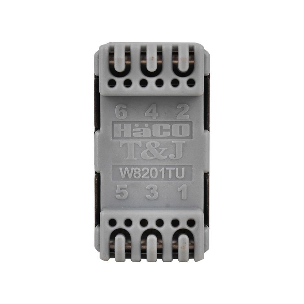 เต้ารับโทรศัพท์ HACO TJ-W8201TU-ST สี MATT BLACK