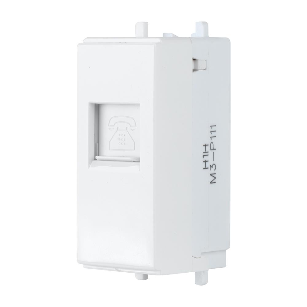 เต้ารับโทรศัพท์ HACO 6P/4C M3-P111 สีขาว