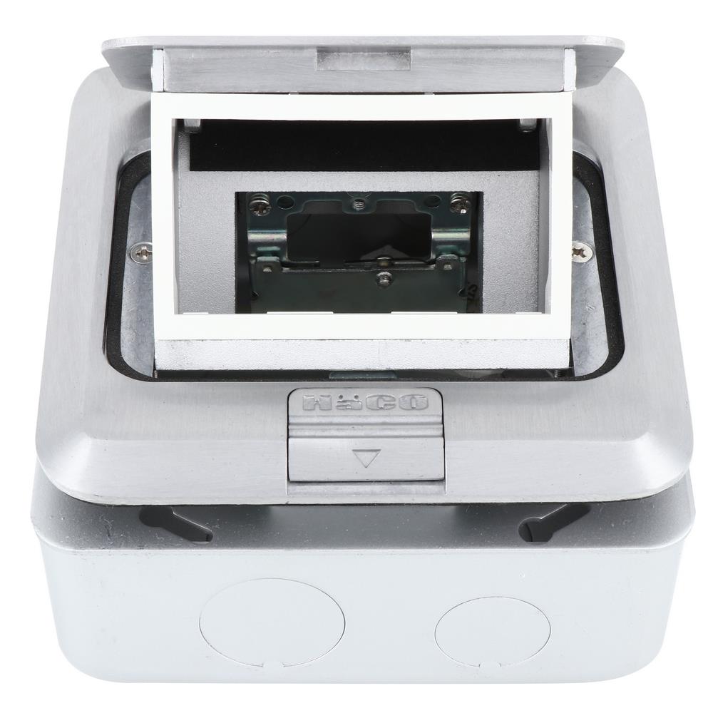 เต้ารับฝังพื้นอะลูมิเนียม HACO HPU-1AMS/T สีเทา