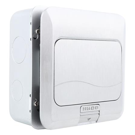 เต้ารับฝังพื้นอะลูมิเนียม HACO HPU-1AMS/T สีเทา