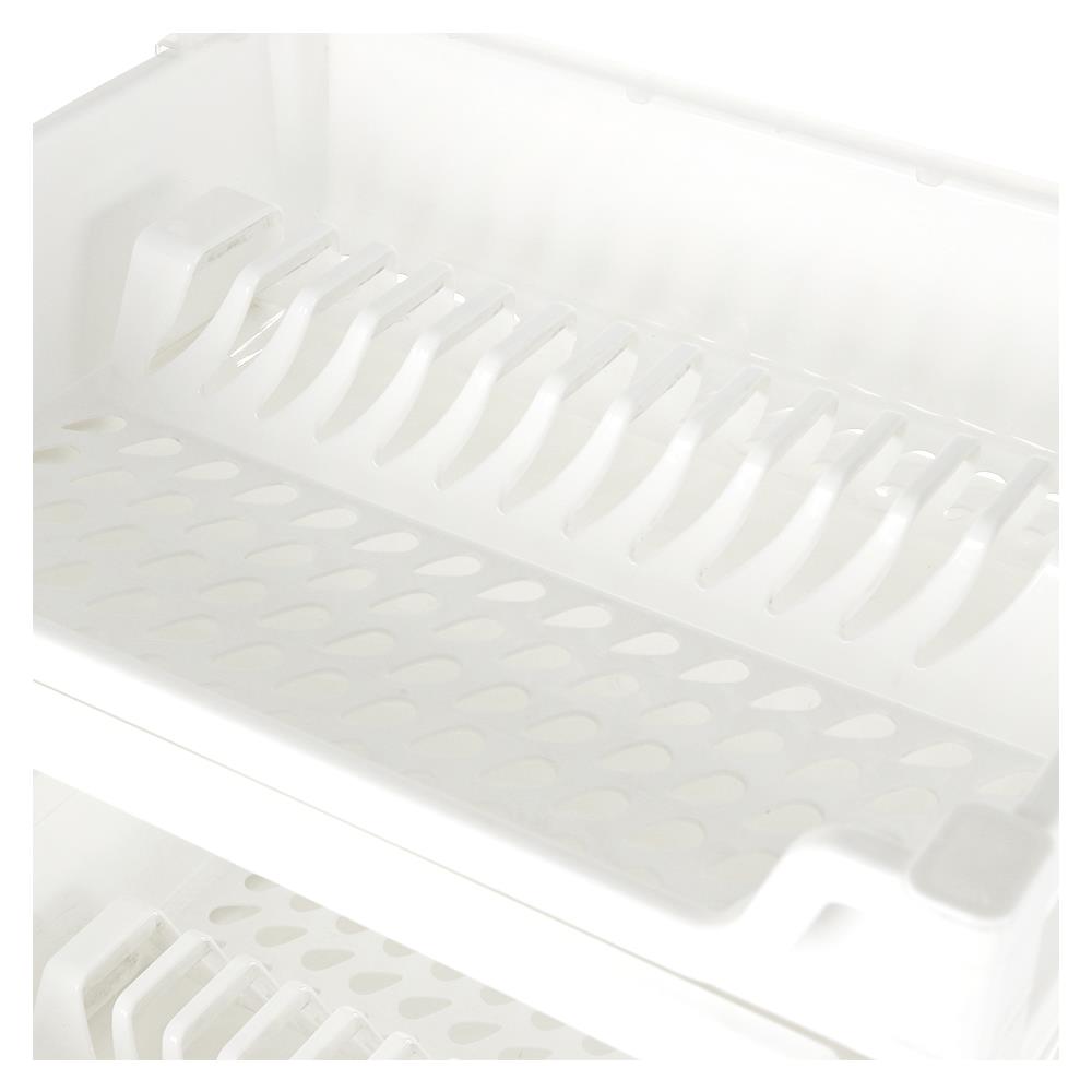 ชั้นคว่ำจานพลาสติก 2 ชั้นฝาครอบ SN 542/2 สีขาว