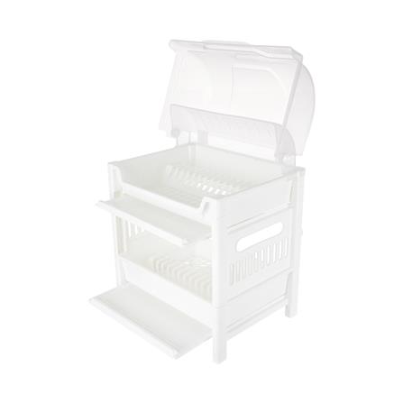 ชั้นคว่ำจานพลาสติก 2 ชั้นฝาครอบ SN 542/2 สีขาว_2