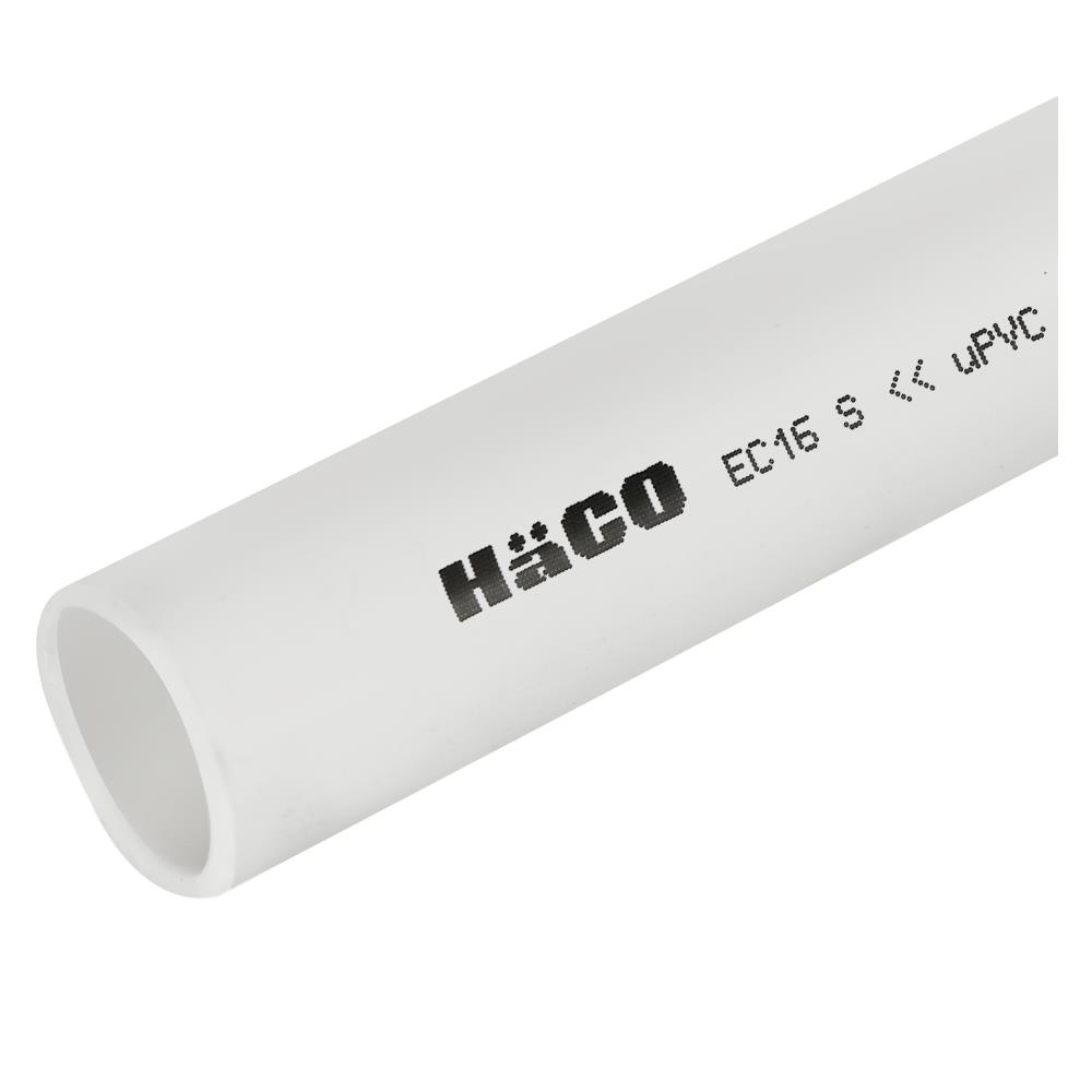 ท่อตรง PVC HACO 16MM EC16 2.90M  สีขาว