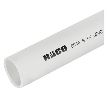 ท่อตรง PVC HACO 16MM EC16 2.90M  สีขาว_0