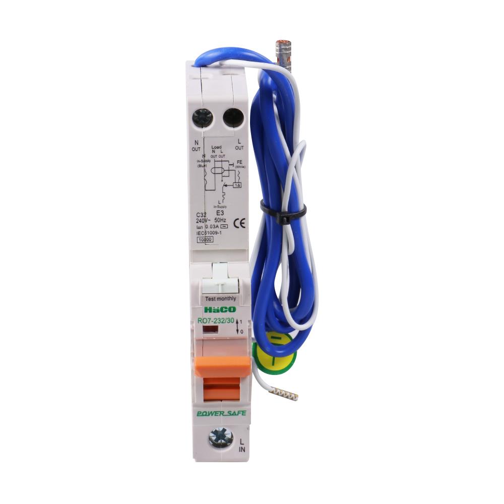 เซอร์กิตเบรกเกอร์กันไฟดูด/กันไฟรั่ว 32 แอมป์ 2 โพล 1 เฟส HACO RO7