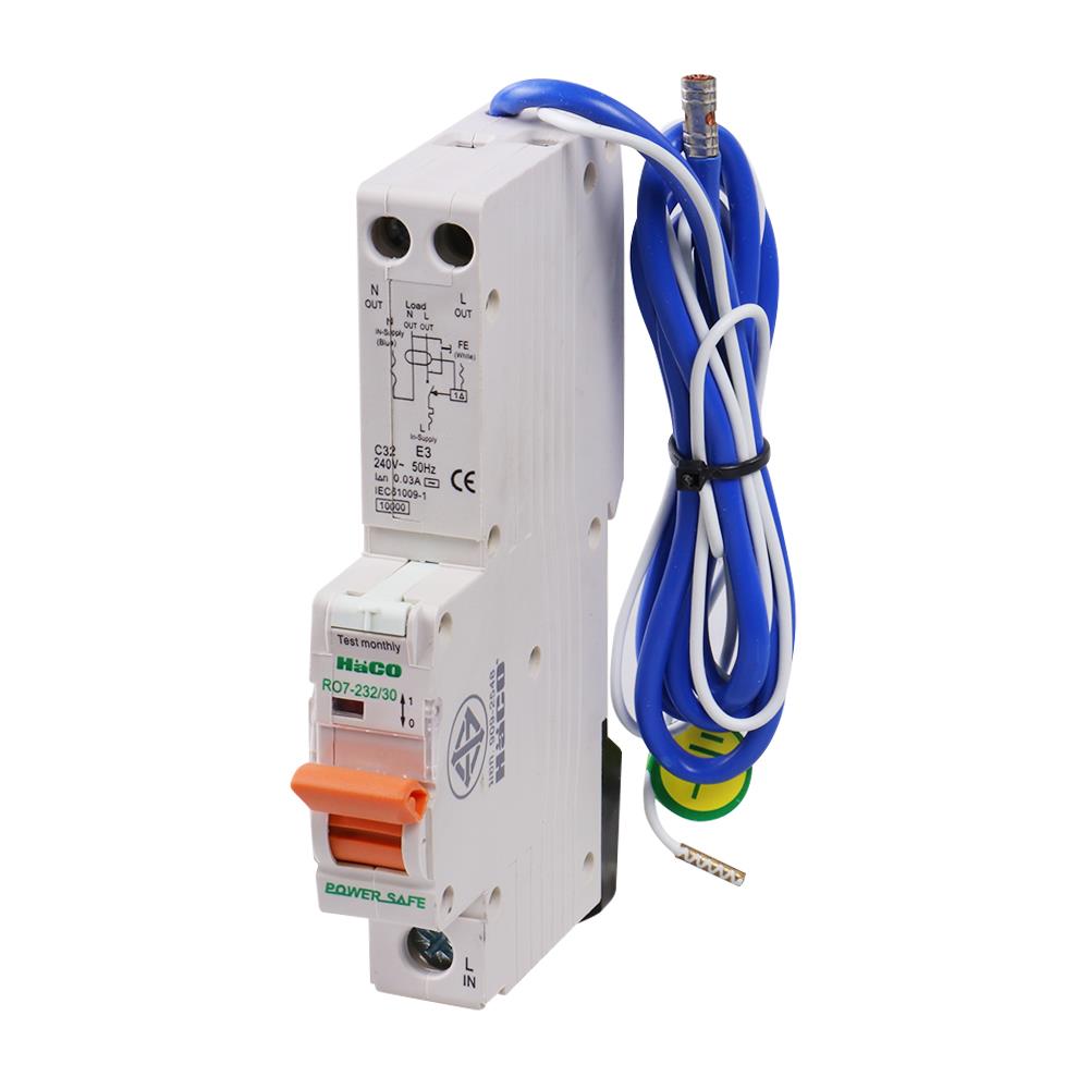 เซอร์กิตเบรกเกอร์กันไฟดูด/กันไฟรั่ว 32 แอมป์ 2 โพล 1 เฟส HACO RO7