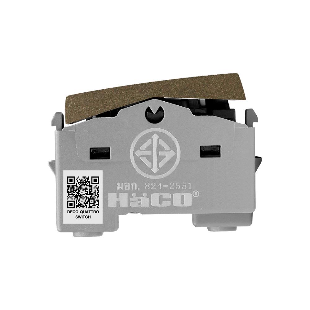 สวิตช์ 2 ทาง HACO W2711A-2-ST ขนาด 1 ช่อง สีแม็ทแบล็ค