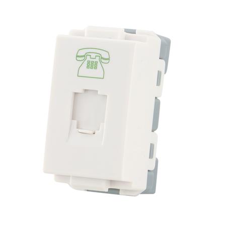 เต้ารับโทรศัพท์ HACO 6P/4C W8201TU สีขาว_1