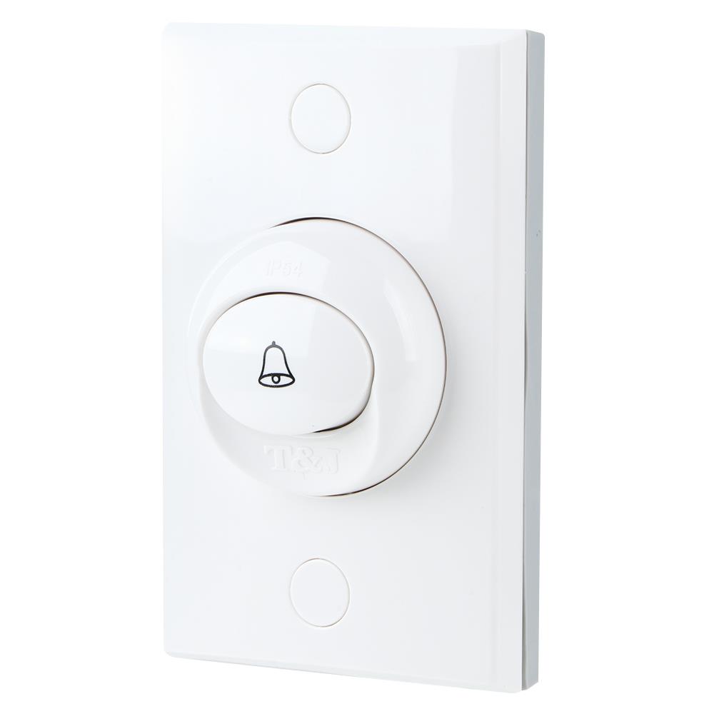 สวิตช์กดกระดิ่ง 1 ช่อง HACO TJ-W2910 สีขาว