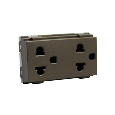 เต้ารับคู่ 3 ขา มีม่านนิรภัย HACO W8416V2-ST สี MATT BLACK_1