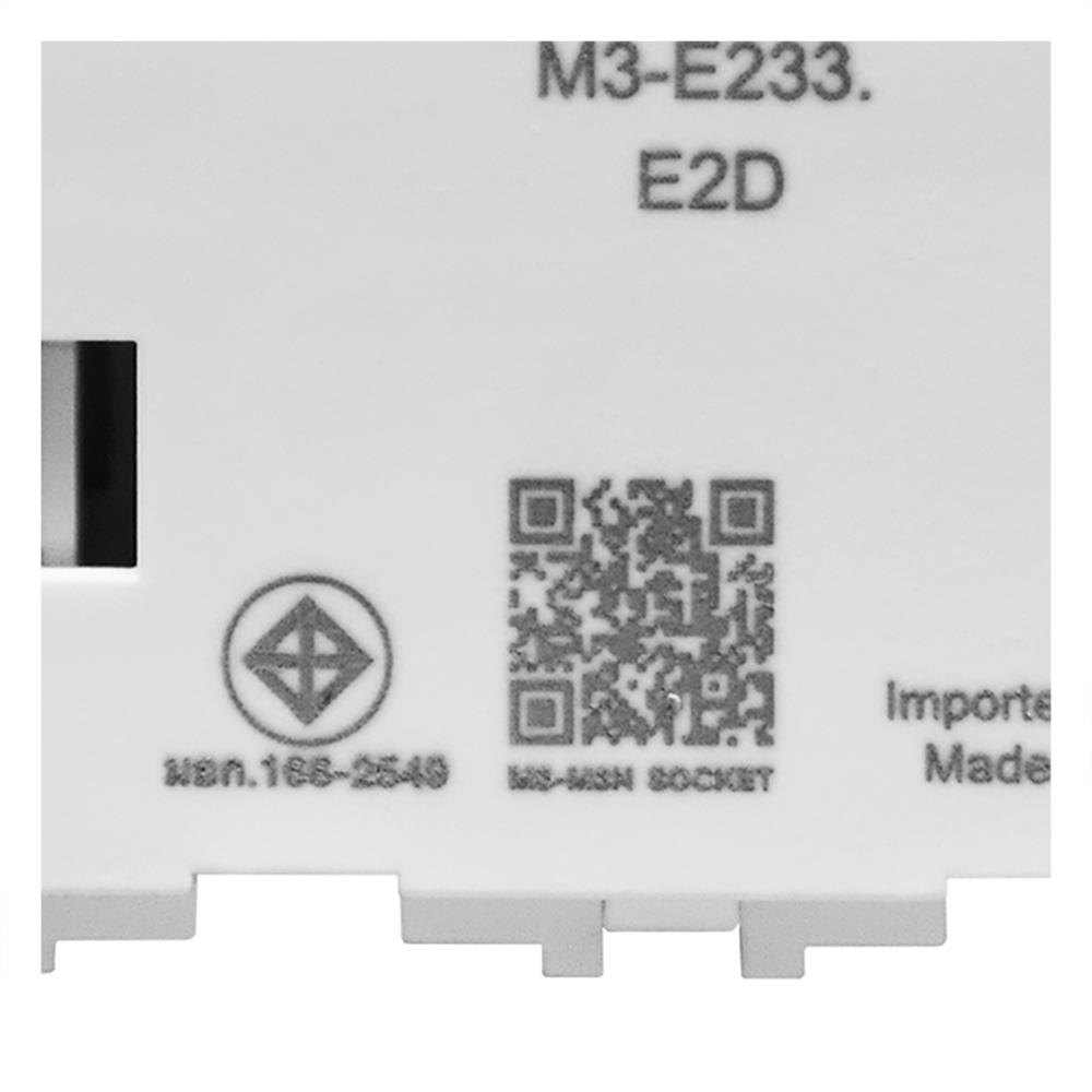 เต้ารับคู่ 3 ขา มีม่านนิรภัย HACO E-233 สีขาว