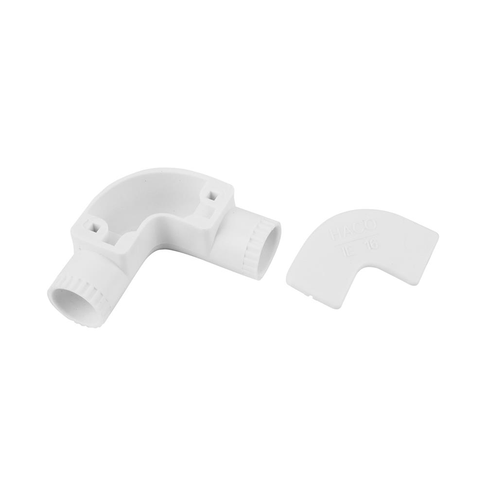 ข้องอ 90 ฝาเปิด PVC HACO 16 มม. สีขาว